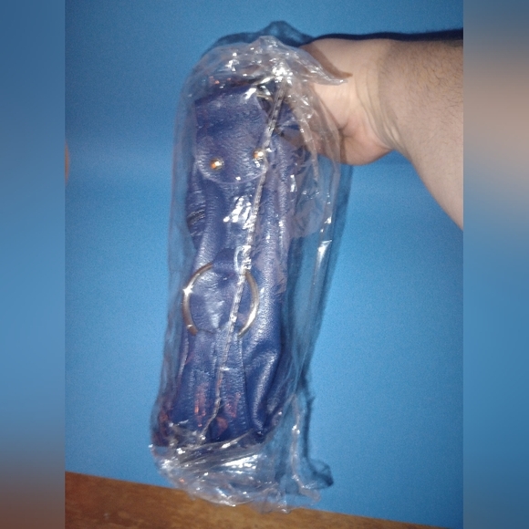 Tianhengyi Leather Crossbody Bag Midnight Blue Multi Pockets Shoulder Purse NIB - Picture 4 of 10